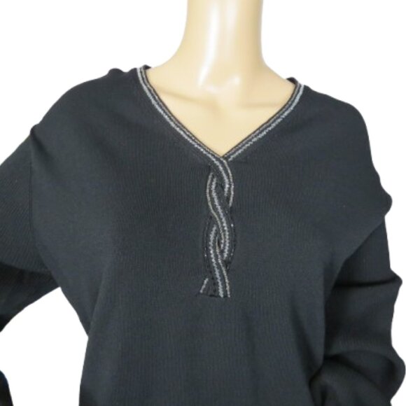 Eugen Klein Sequins Black Long Sleeve Sweater - Picture 3 of 7